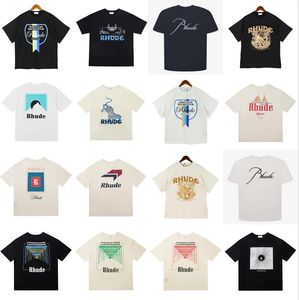 Rhude Mens T-shirts Designer dla mężczyzn Krótkie rękawie Rhudes Printing koszulki TEE TOP LUSKIE