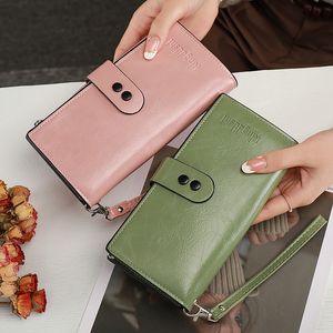 Fashion Three Fold long Wallet snap button PU Leather Wallets for Women Girls Large Capacity Card Holder Female Classic Coin Bag Zipper Hasp Purse Clutch Pouch