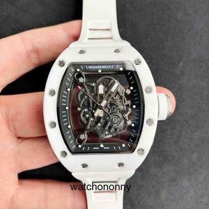 RAKISH MECANICAL COOL WALT WATCHES TV Factory RM055 Mens Mechanics Wine Barrel Leisure Business R White Ceramic N7TM 2023 New Luxury Style