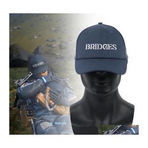 Masques de fête Jeu Death Stranding Cosplay Chapeau Sam Blue Bridges Broderie Casquette de baseball Réglable Drop Delivery Home Garden Festive Su Dhdev