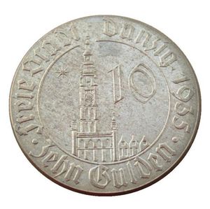 J.D20 Freie Stadt Danzig 10 Gulden 1935 Níquel Prazed Coins Replica Ornamentos de Brass Réplica Coins Home Decoration Acessórios