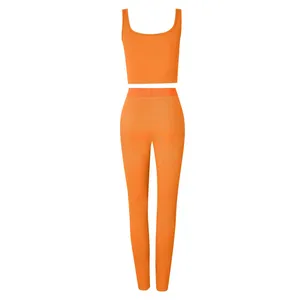 Damen Zweiteilige Hosen 2023 Damen Kleidung Tank Tops 2 Shorts Set Skims Zweiteilige Lounge Wear Legging Yoga Gym Fitness Sets 742