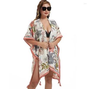 Etnik Giyim Est Bohem Avrupa moda blog yazarı popuar yaz pamuklu kısa plaj bikini örtbas Tayland Outlet Hardigan Kaftan için