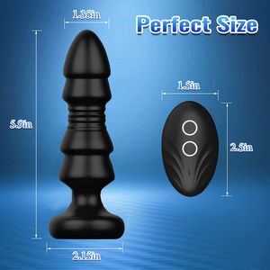 Brinquedo sexual massageador de silicone vibrador anal telescópico butt plug masculino massageador de próstata vibrador brinquedos adultos para mulheres homens controle remoto