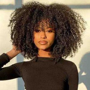 Synthetic Wigs Explosive Head Wig Small Curly Kinky Curly ffy Short Curly Wig Headband