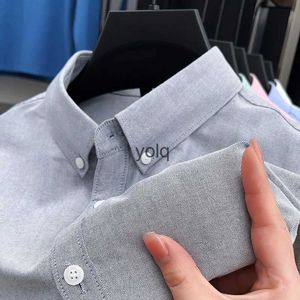 Мужские повседневные рубашки из 100% хлопка, высокое качество, весна-осень, простые изысканные однотонные классические деловые рубашки с длинными рукавами, мужская рубашка Cloingyolq