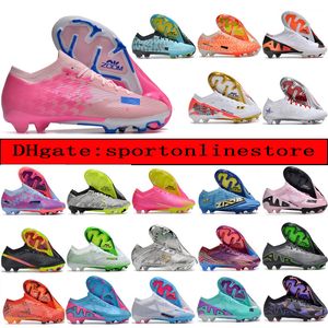 Send bags Mens Womens Football Boots Ronaldo CR7 Vapores XV Elite XXV FG Cleats Neymar ACC Mbappes Superfly 15 Kids Boy Soccer Shoes Outdoor Trainers scarpe calcio