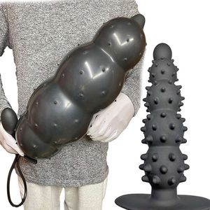 Sex Toy Massager Största 12 cm blåses upp Anal Plug enorm Buttplug Dildo Spike Stimulate Toys For Women/Men Big Adult varor