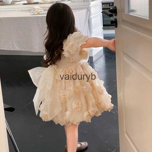 Girl's Dresses ldren Clothing Kids Clothes 2023 Spring and Summer Girls Flower Princess Dress Short Sleeve Sweet Cute Elegantvaiduryb