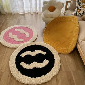 Designer Rug Simple Solid Round Carpet Bedroom Computer Chair Thickened Living Room Rug Coffee Table Floor Mat Room Decor