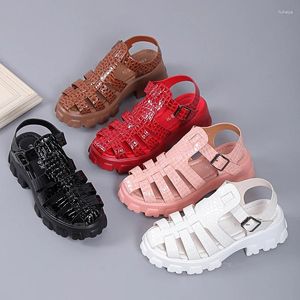 Sandaler Summer Platform 2023 Kvinnor Wrap Toe Hollow Outs Roman Sandalias Casual Beach Shoes Zapatos Mujer