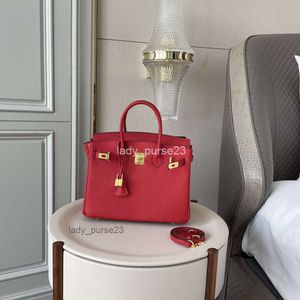 Сумки Hbirkins Layer Designer Tote Lady Classic Bag Litchi Grain Кожаная сумочка Pure Red Первая большая мощность женская модная корова yyo3