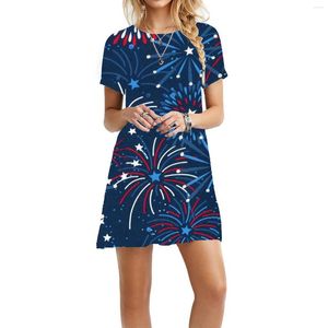 Casual Dresses Women Summer Dress 2023 Usa Independence Day Fashion Short Sleeve Mini Vestidos De Fiesta Elegantes Para Mujer