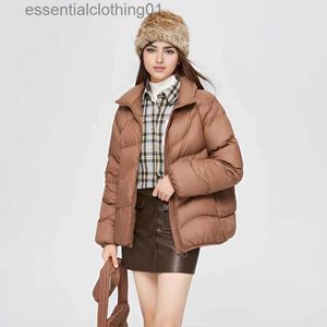 Damskie puch Parkas Semir 2023 Hot Down Jacket Women Threeodporna luźna torba słodka dziewczyna lekka i ciepła zimowa zimowa kurtka kołnierzyka L231129