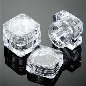 5ML 5G Klare Quadratische Kosmetische Leere Glas Topf Lidschatten Make-Up Gesichtscreme Behälter Flasche Acryl für Cremes Hautpflege Produkte Make-up zu Gtfa