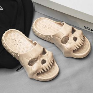 Slippers Fashion Skull Unisex House House Anti-Slip Soft Party Shoes Casual Men Женщины легкие слайды 230424