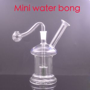 Großhandel 10mm weibliche Mini-Shisha Bunte Pilz-Perkolator-Wasserglas-Dab-Rig-Bongs mit Ölbrenner-Banger-Schüssel zum Rauchen