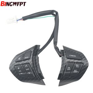 Botão interruptor multifuncional de cor de carbono para volante, volume de áudio, botões de controle de velocidade de cruzeiro para Suzuki Grand Vitara II 2007-2013