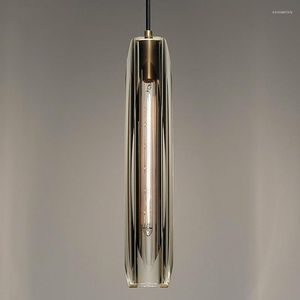 Pendantlampor American Luxury Copper E14 LED -lampor Luster K9 Crystal Shades Suspension Lamp vardagsrum SOFA Sidan Fixturer