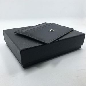 Svart äkta läder kreditkortshållare Business Men High Quality Slim Bank Card Case 2017 Nya ankomster Fashion ID -kortväska Fre287s