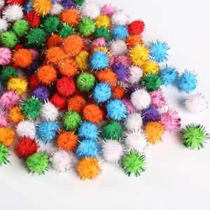 Farbige Glitzer-Bastelbälle Pompom Pelzbälle Weihnachten Pom Poms DIY Pompones Bastelbedarf Handgemachte Dekorationsmaterialien