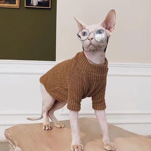 Abbigliamento Sphynx Abbigliamento per gatti senza peli Sfinge tedesco caldo e confortevole maglione base semplice autunno inverno