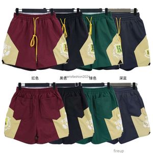 Designer Short Fashion Casual Clothing Beach shorts Rhudes New Coconut Tree Letter Printing Color Block Shorts Men Womens Summer Relaxed Sports Leisure Beach Capri