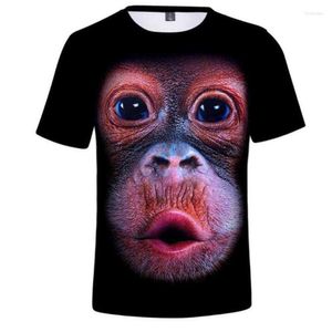 T-shirt da uomo Magliette da uomo Moda estiva O-Collo Manica corta T-shirt animale Unisex Scimmia/leone Stampato in 3d Maglietta divertente Homme Fitness Teemqs7k