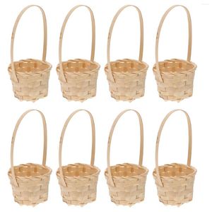 Dinnerware Sets 8 Pcs Picnic Basket Handle Bath Toy Storage Multi- Container Miniature Flower Accessories