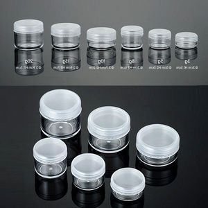 3g 5g 8g 10g 15g 20g Clear Plastic Cosmetic Container Jars With PE Lids Cosmetic Cream Pot Makeup Eye Shadow Nails Powder Jewelry Bottl Uwod