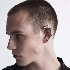 Brincos traseiros punk hiphop moda clipe de orelha design simples metal oco para fora osso brinco irregular para mulheres homens meninas jóias