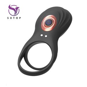 Cockrings Cock Ring Vibrator USB Charging Penis Rings Electric Sex Toys for Couple Men Rechargeable Cock Scrotum Chastity Clit G spot 231128