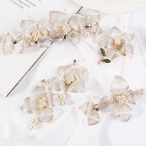 Wedding Hair Jewelry Copper przewody Tiara Korona Weddna kwiat nowożeńcy grzebień ręcznie robione kobiety Prom Fairband Akcesoria 231128