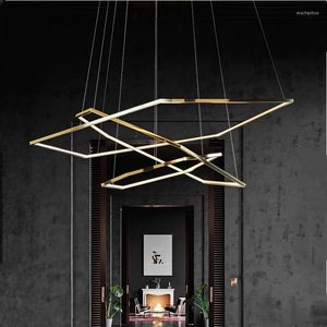 Lampade a sospensione Aicco LED Modern Golden Chandelier Lights Luxury For Home Living Room 9120D