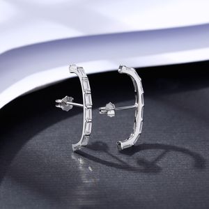 European Luxury Brand Single Row Diamond S925 Silver Stud Earrings Jewelry Women Plated 18k Gold 3A Zircon Earrings for Women Wedding Party Valentine's Day Gift SPC