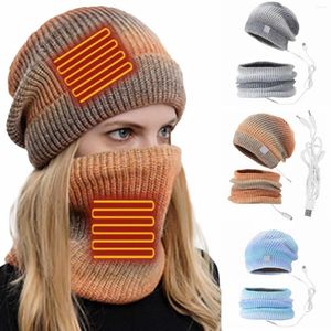 Baskenmütze Winter Wollmütze Schal Set | Gesichts- und Ohrenschutz-Handschuhe mit dickem Futter für Damen und Herren