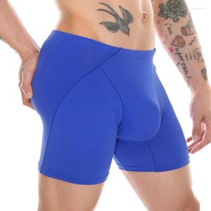 Mutande Intimo da uomo sexy Pantaloncini boxer in seta tinta unita Sport Vita media