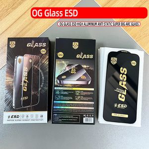 Protetor de tela para iPhone 15 Pro Max 14 Plus 13 Mini 12 11 XS XR X 8 7 SE OG ESD Armadura de vidro temperado Super antiestático Grande curvado 9H Full Cover Shield Premium Film