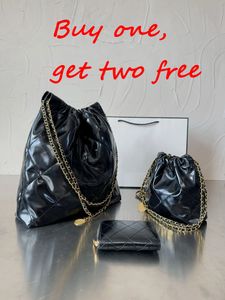Nya damer lyxiga shoppingväska kosmetisk väska toppnamn märke handväska ren läder julpåse 3 i 1 kombination väska på handväska plånbok kortväska modeväska