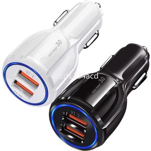 30W 12W Dual Ports High Speed ​​Universal Car Charger Auto Power Adapter Chargers för iPhone 15 14 12 13 Samsung Huawei Android M1 PC Mp3 GPS