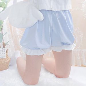 Pantaloncini da donna Lolita Sweet Cotton Bloomers Pantaloni di zucca Sicurezza Donna Cute Cartoon Increspato Elastico Mutandine corte Bottoms For Girls