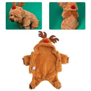 Abbigliamento per cani Abbigliamento per cani Natale Pet Puppy Outfit Morbido caldo Natale Babbo Natale Renna Costume per cani Gatto Felpa con cappuccio Cappotto Party Dress Up Forniture per animali 231124