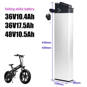 Batteria ebike pieghevole 36V 10Ah 14Ah 17.5Ah per batterie E-Bike ADO A20 Fiido M1 500W 750W MATE Lankelesi Bicicletta elettrica akku