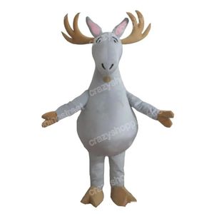 Costume da mascotte di cervo grigio di Natale Abiti da personaggio dei cartoni animati di alta qualità Abiti da carnevale di Halloween Abiti da festa per adulti per feste di compleanno