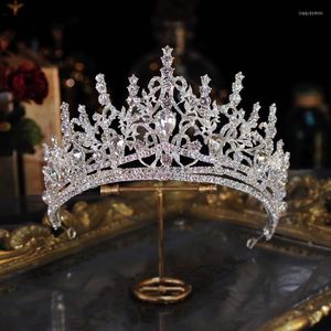 Hårklipp barock lyxig bling crystal hjärta brud tiaras krona stora strassmänniska pageant diadem brud hårband bröllop tillbehör