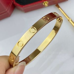 Miłość Bangl Bangle 18K Złota Bransoletka Męskie dla kobiety projektantka 16 17 18 19cm T0p Jakość najwyższej jakości mody Luksusowe projektant marki 014