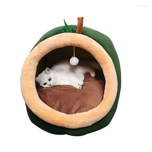 Dog Apparel Cute Cat Bed Warm Pet Basket Cozy Kitten Lounger Cushion House Tent Very Soft Small Mat Bag For Washable Beds Cats
