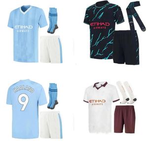 23 24 HAALAND Kinderset FUSSBALLJERSEYS GREALISH STERLING MAHREZ Fans Spielerversion DE BRUYNE FODEN 2023 2024 Fußballoberteile Hemdsets Uniform Jungen Jugend