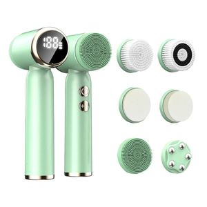 Rengöringsverktyg Tillbehör 6 I 1 Ultraljudsrengöring Brush Electric Auto Rotating Waterproof Face Skin Acne Por Cleaner Blackhead Borttagning Machine 231128