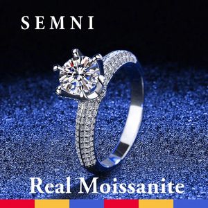 Alyans Semni 10ct30ct Kadınlar için Grils Köpüklü Lab Diamond 925 Gümüş İnce Mücevher Güzellik Aşk Anillos 231128